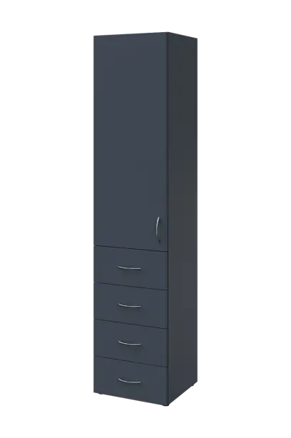 NN 5 - 44ZD skříň vysoká, 4-zásuvková/1-dveřová, levá, 1800x400x400, antracit